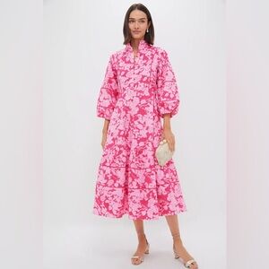 Tuckernuck Hillsborough Pink Floral Midi Dress